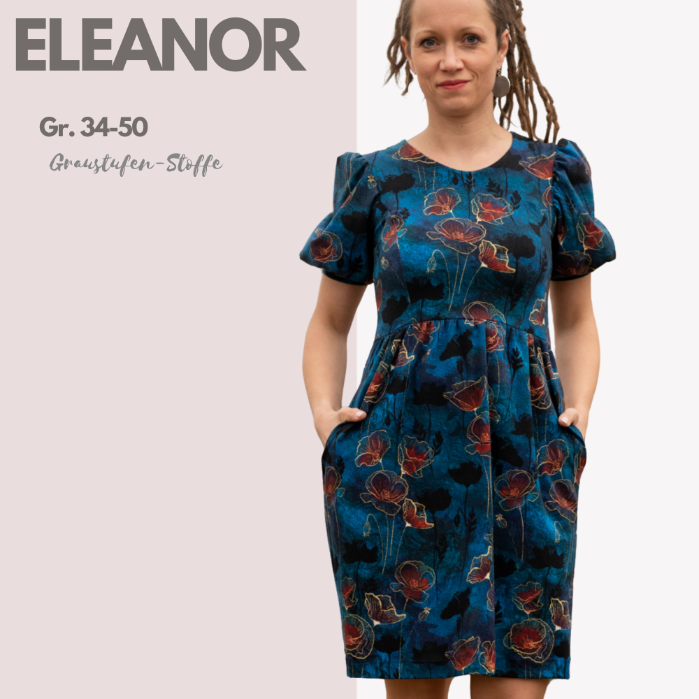 Schnittmuster Kleid „Eleanor“ als E-Book oder Papierschnittmuster.